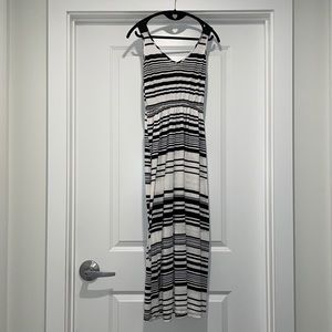 Black/white striped maxi dress